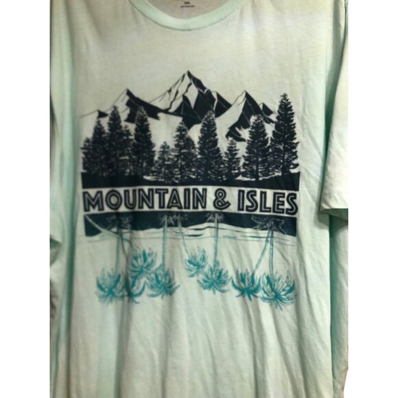 Mountain & Isles Green Short Sleeve Mountain Outdoor Graphic T-Shirt Sz XXL - Picture 3 of 16